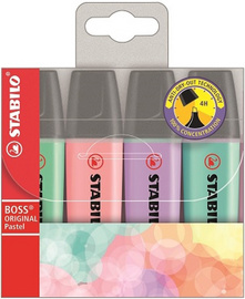 STABILO markeerstift BOSS ORIGINAL Pastel, navulbaar, pastelkleuren, 8 stuks