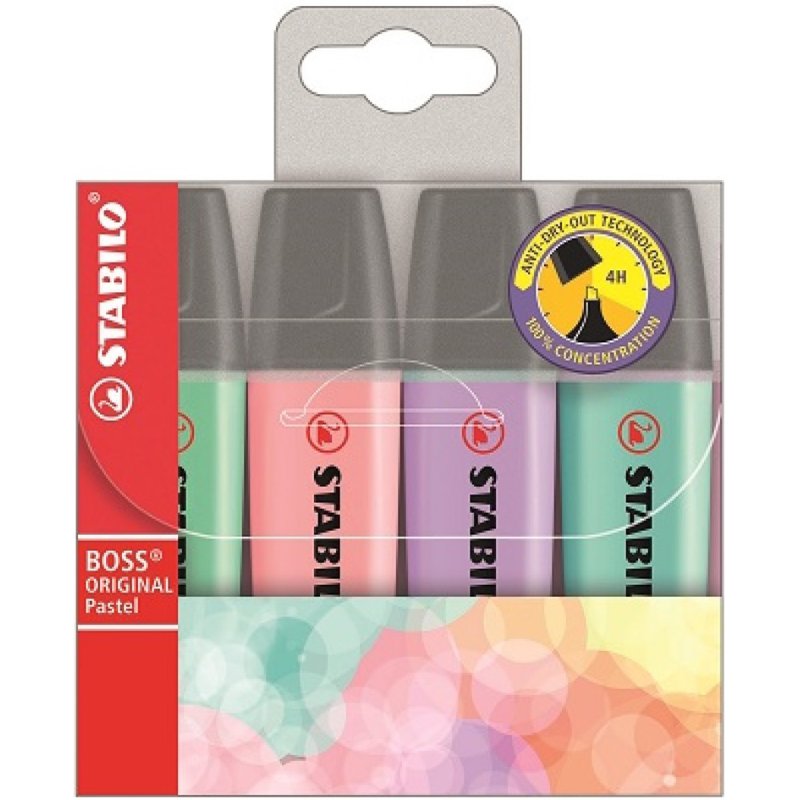 STABILO surligneur BOSS ORIGINAL pastel, rechargeable, coffret de 6