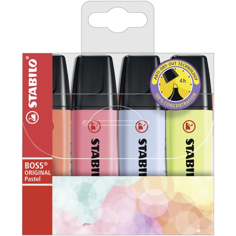 STABILO surligneur BOSS ORIGINAL pastel, rechargeable, coffret de 6