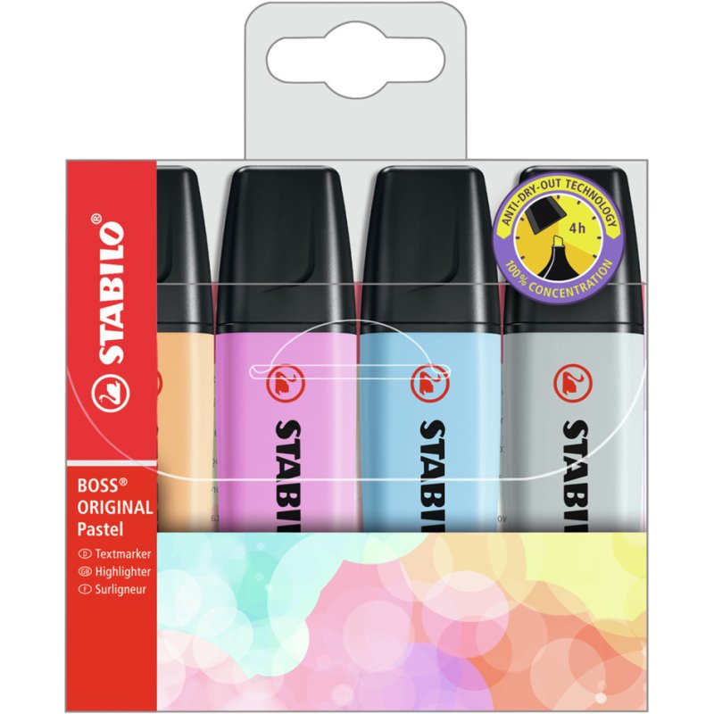 STABILO surligneur BOSS ORIGINAL pastel, rechargeable, coffret de 6