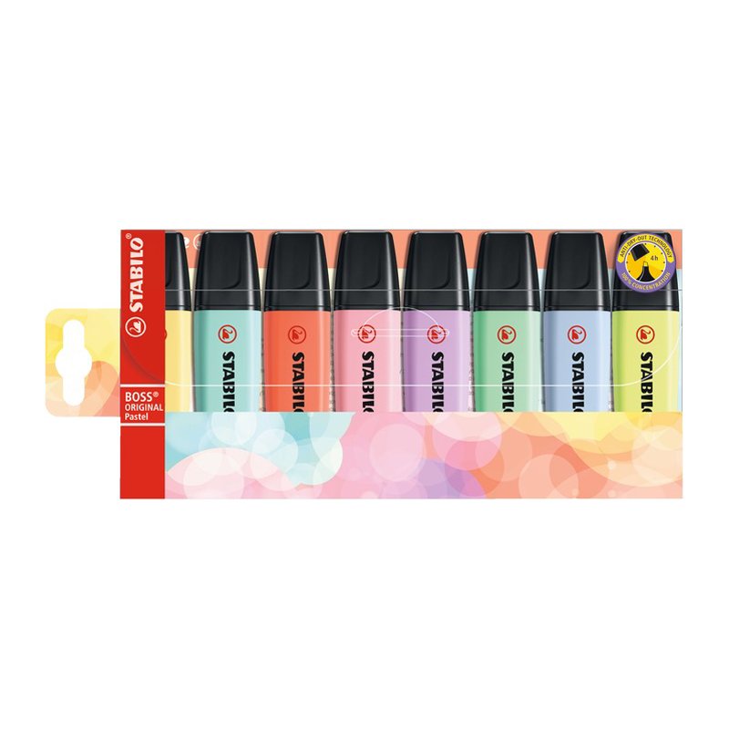 STABILO surligneur BOSS ORIGINAL pastel, rechargeable, coffret de 6