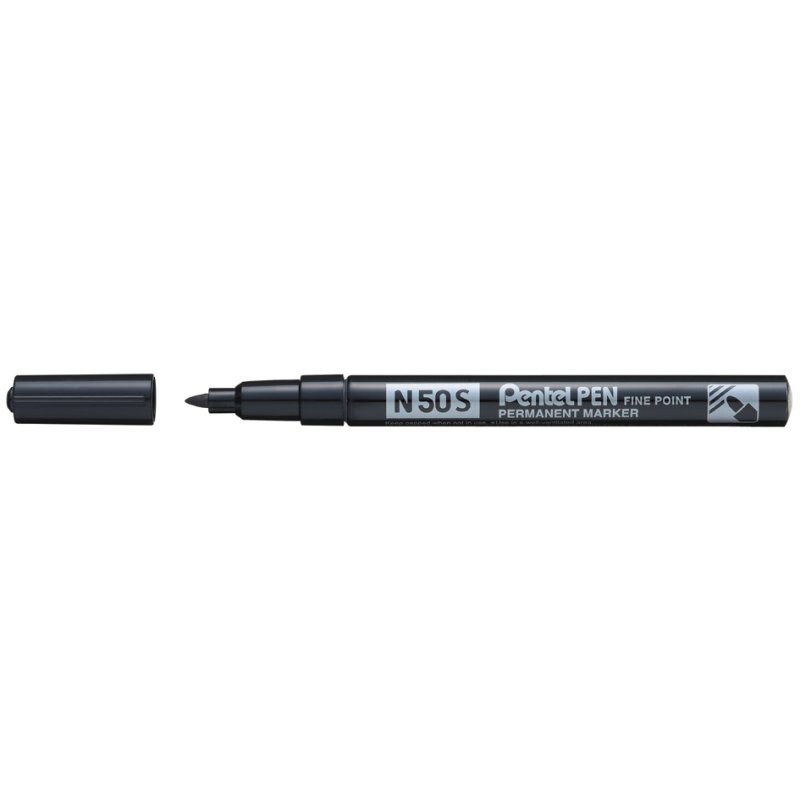 Pentel marqueur permanent N50S, rouge, 1,0 mm, boîtier aluminium