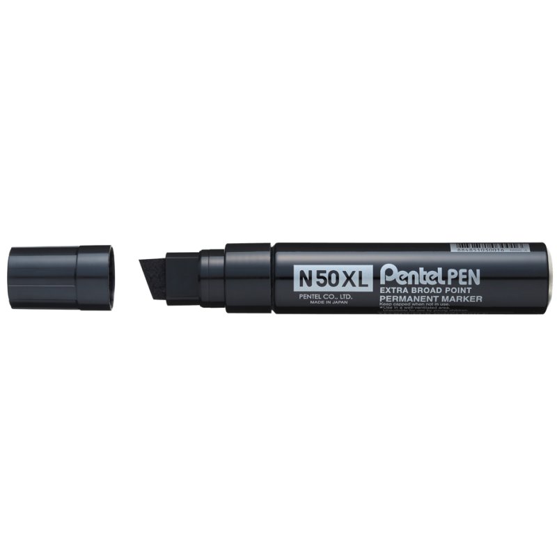 Pentel marqueur permanent N50XL, pointe biseautée large, noir, 7,0-17,0 mm