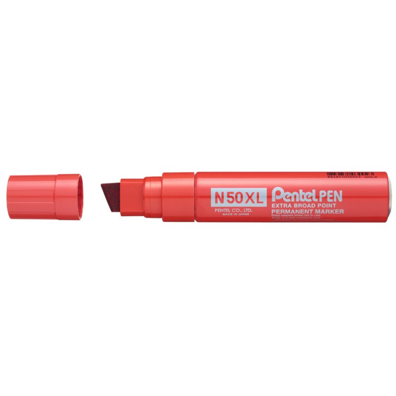 Pentel marqueur permanent N50XL, pointe biseautée large, noir, 7,0-17,0 mm