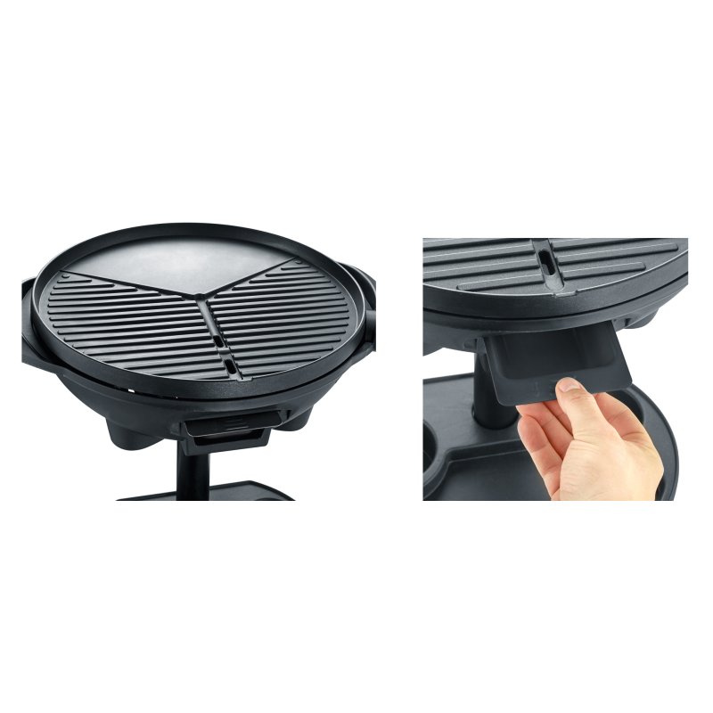 SEVERIN Grill électrique PG 8541, noir mat, revêtement céramique, Ø 410 mm