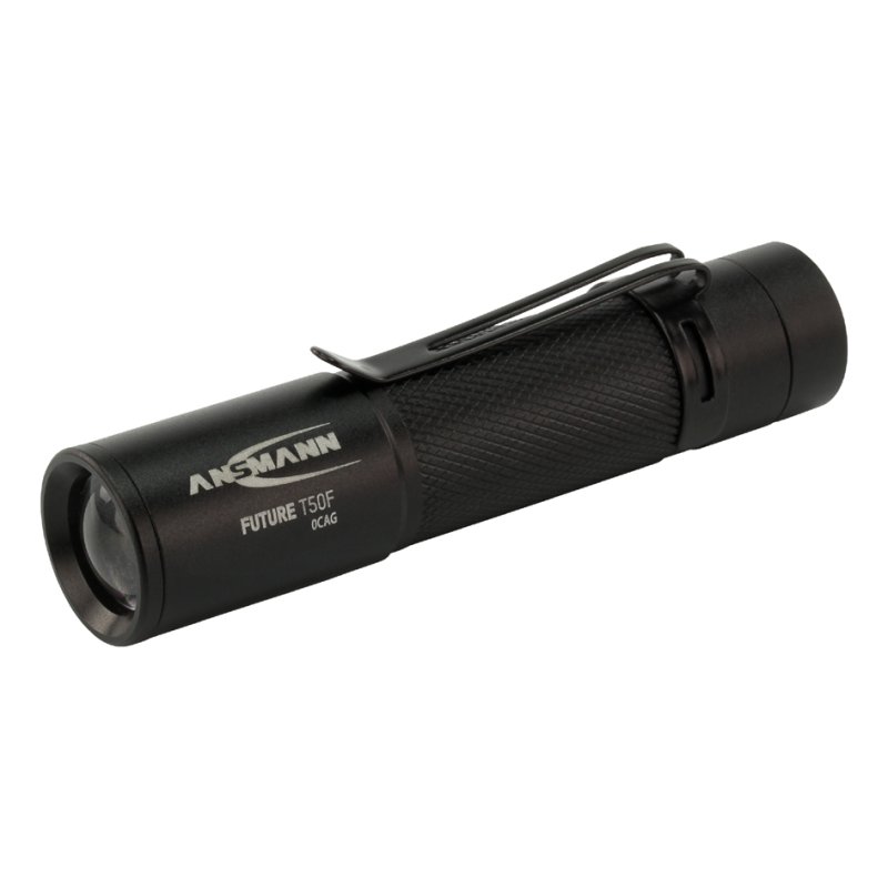 ANSMANN Lampe de poche LED Future T50F, noir, 60 lumens, boîtier aluminium, clip amovible