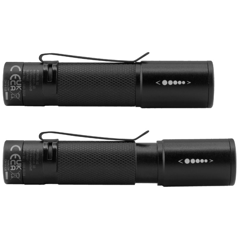 ANSMANN Lampe de poche LED Future T50F, noir, 60 lumens, boîtier aluminium, clip amovible