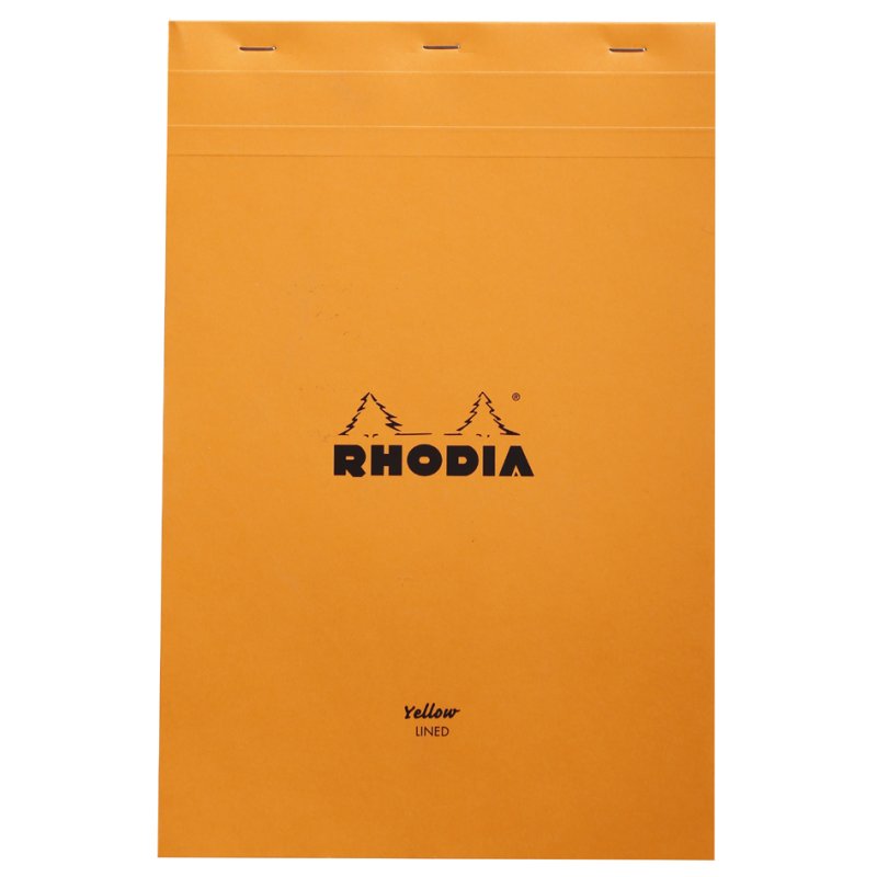 RHODIA notepad A4+, yellow paper, orange cover, 80 sheets