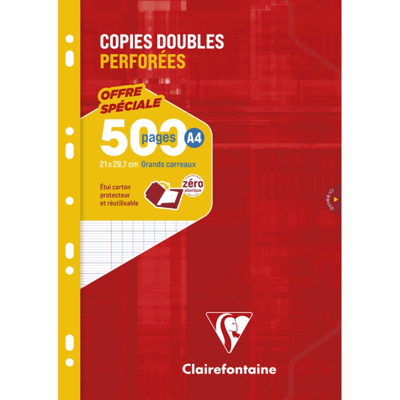 Clairefontaine A4 lined notebooks, 90g paper, 500 pages