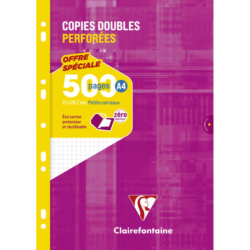 Clairefontaine A4 lined notebooks, 90g paper, 500 pages