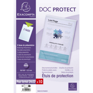 EXACOMPTA documenthoezen A3, kristalhelder, 300 micron, 10 stuks