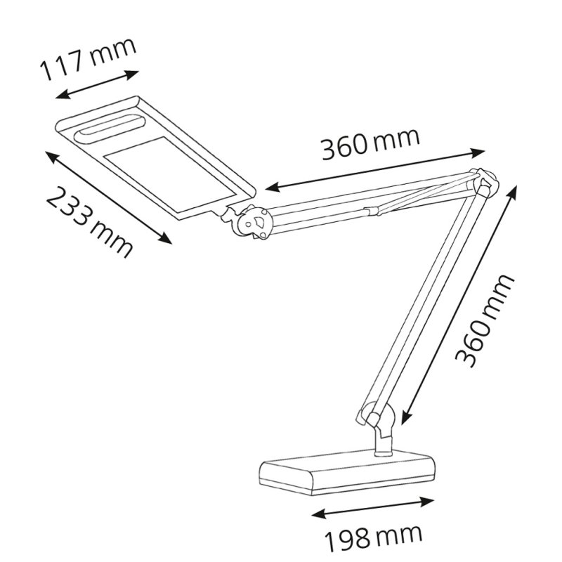 Hansa Lampe de bureau LED 4 Work, pied et pince, anthracite, 9,5W
