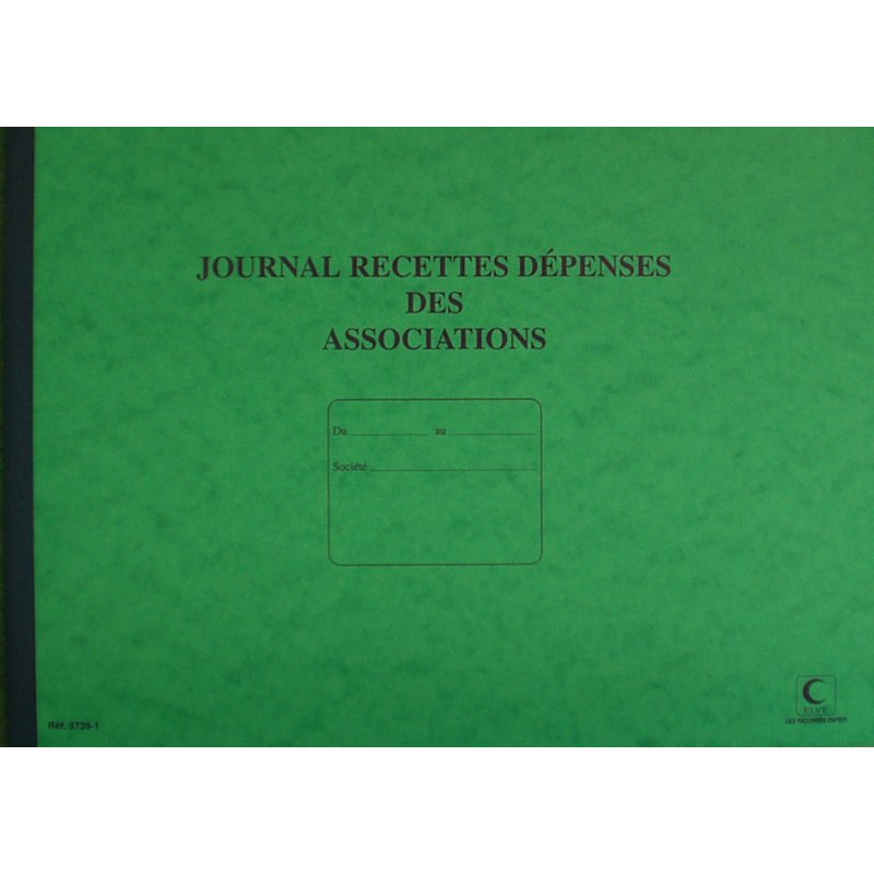 ELVE registre de caisse pour associations, 80 pages, 270×370 mm
