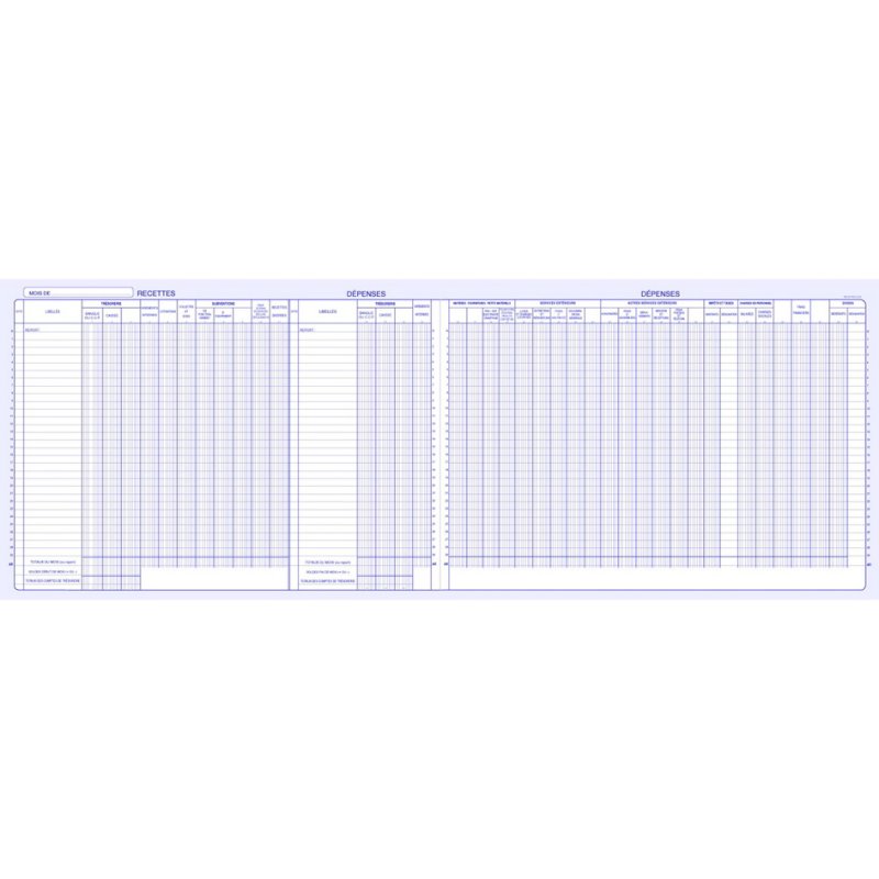 ELVE registre de caisse pour associations, 80 pages, 270×370 mm