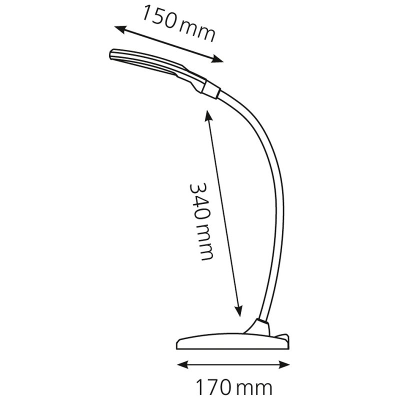 Hansa Lampe de bureau LED Twist, noir, dimmable, connexion USB