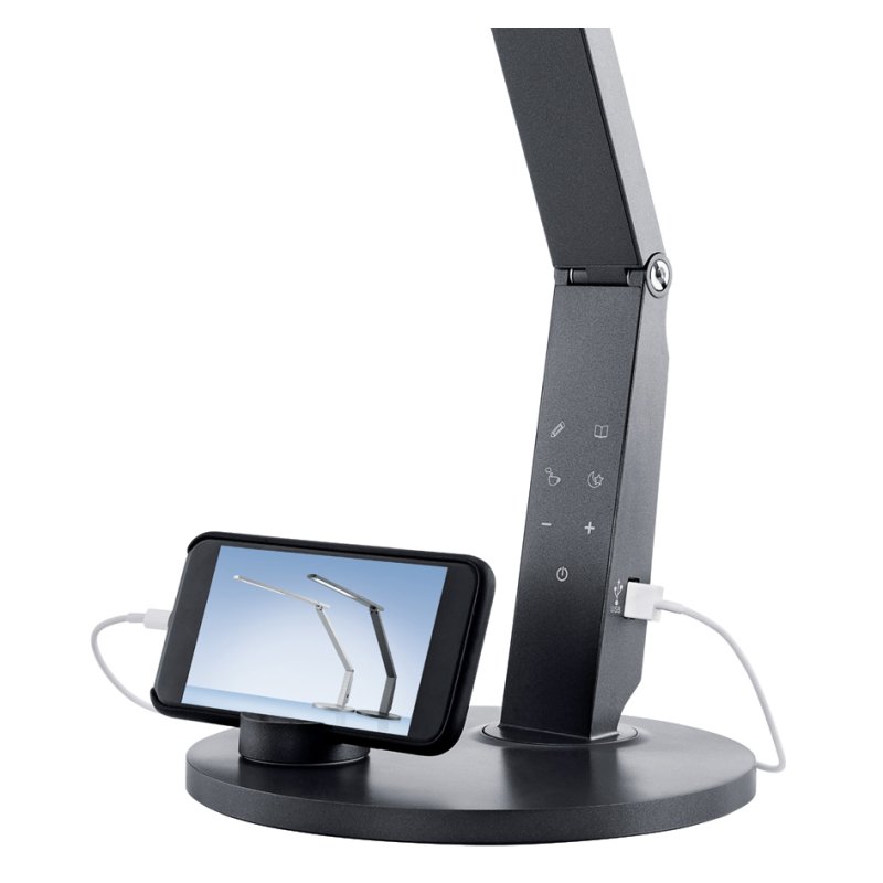 Hansa Lampe de bureau LED Vario Plus, champagne, gradable, connexion USB