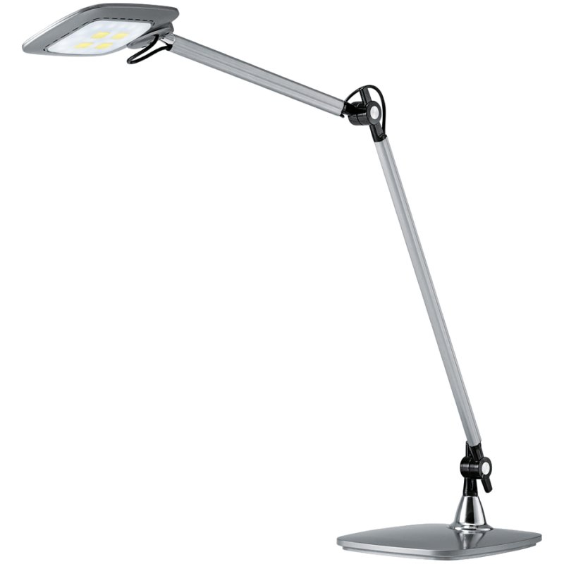 Hansa Lampe LED de bureau E-Motion, argent, interrupteur capteur, 9W