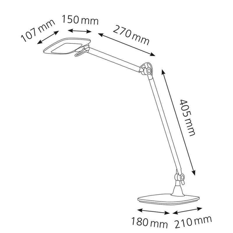 Hansa Lampe LED de bureau E-Motion, argent, interrupteur capteur, 9W