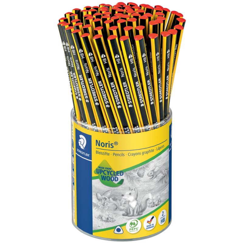 STAEDTLER Noris HB pencils, triangular, yellow-black, 72 pieces