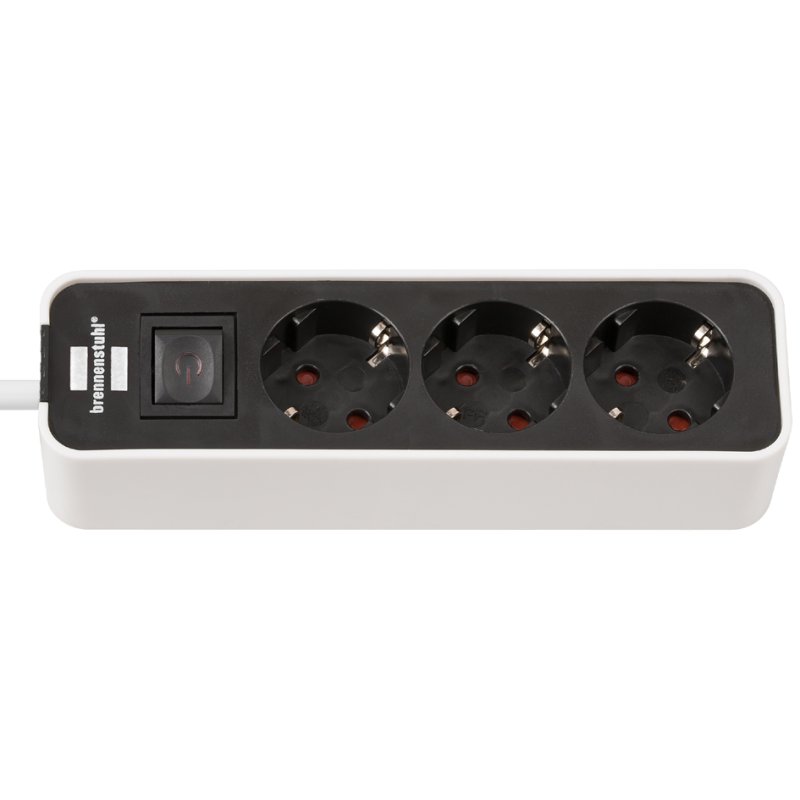brennenstuhl power strip Ecolor, 3-way, black, switch