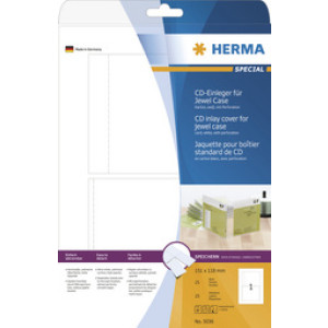 HERMA CD-inleggers voor jewelcase, 151 × 118 mm, wit, 25 stuks