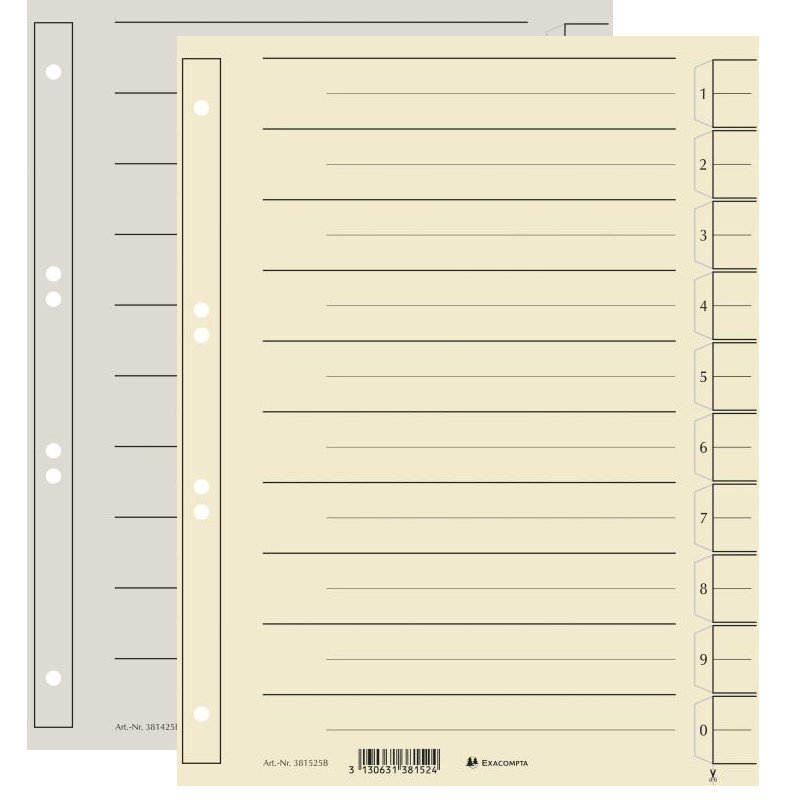 EXACOMPTA scheidingsbladen A4, chamois, kraftkarton 230 g/m², 100 stuks