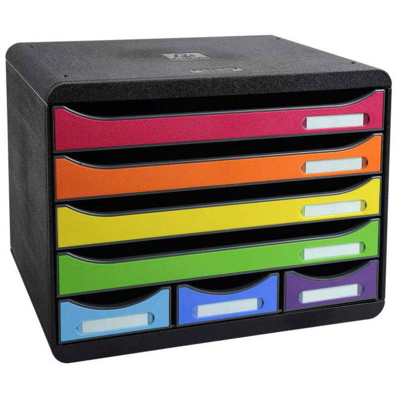 EXACOMPTA ladekast STORE-BOX MAXI, 6 laden, harlekin kleuren