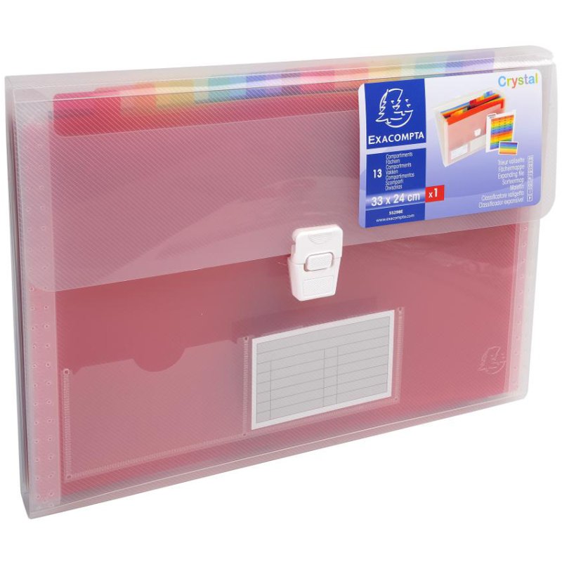 EXACOMPTA vouwmap Crystal, 7 vakken, transparant, 260×140 mm