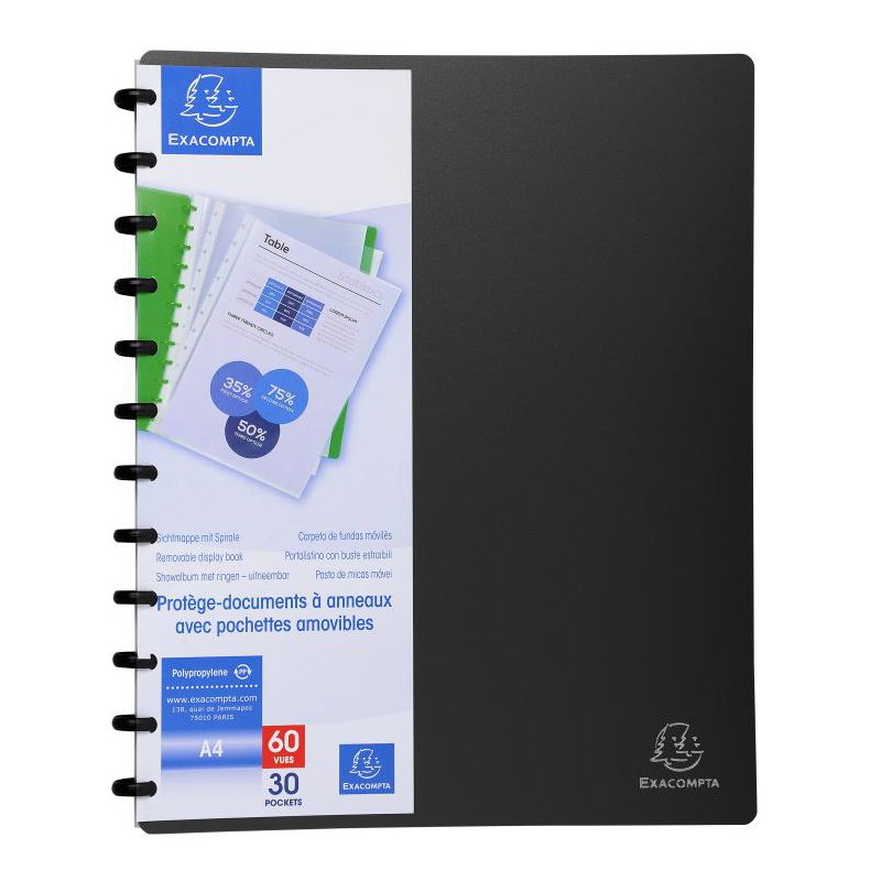 EXACOMPTA presentatiemap A4, blauw, 30 hoezen