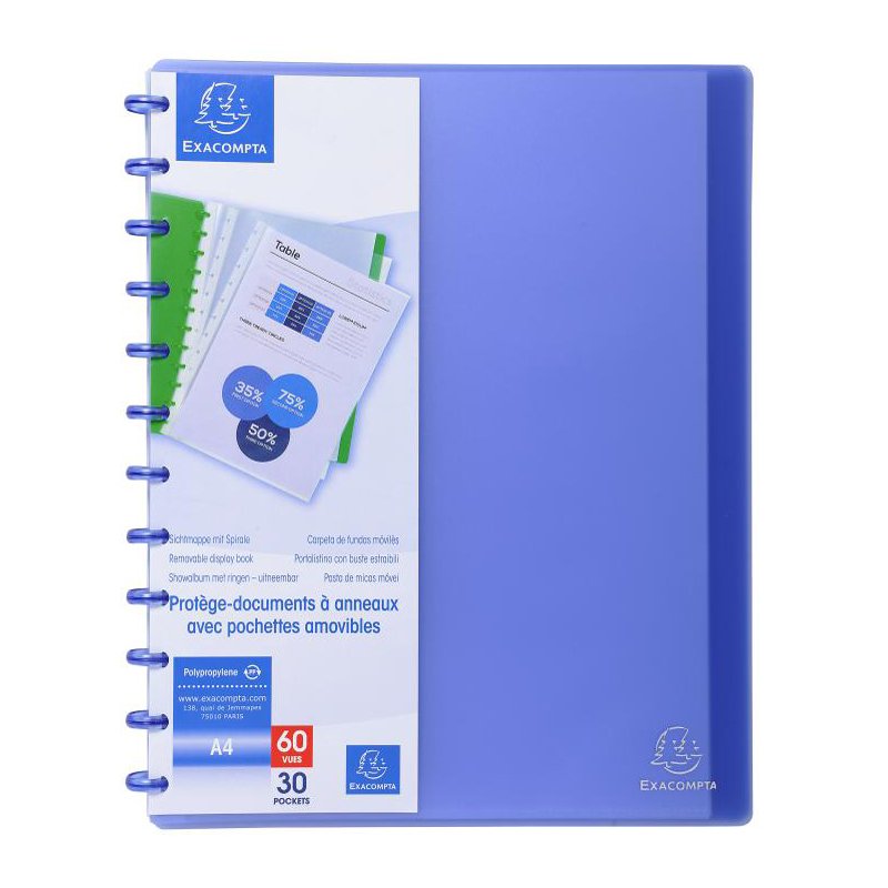 EXACOMPTA presentatiemap A4, blauw, 30 hoezen