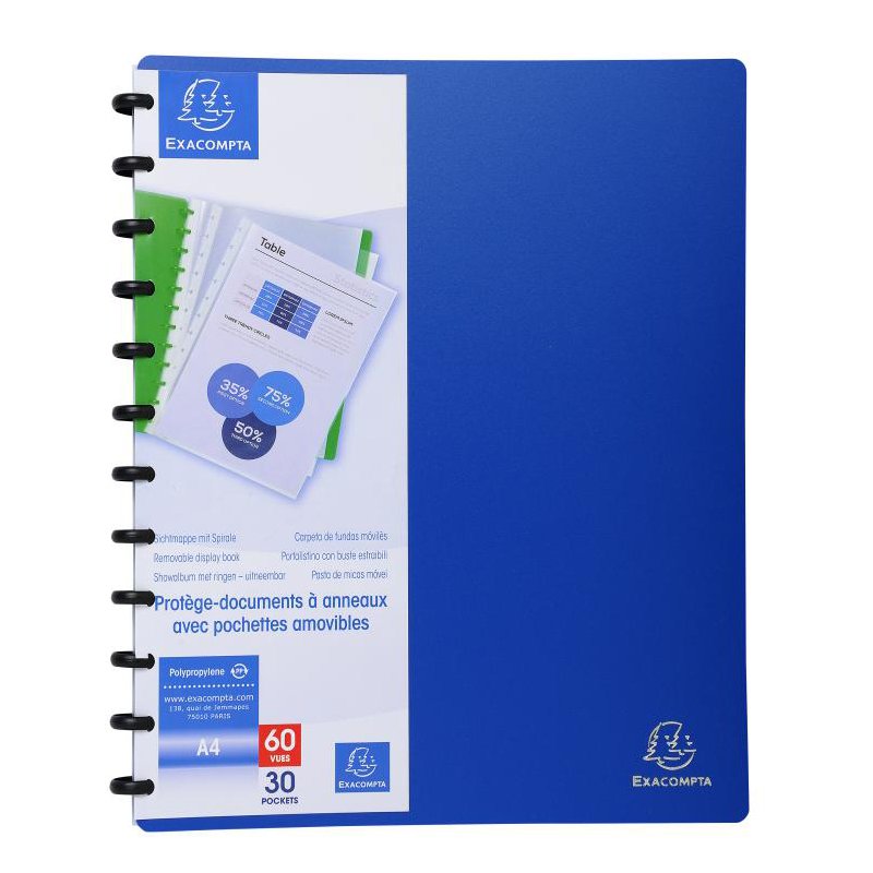 EXACOMPTA presentatiemap A4, blauw, 30 hoezen