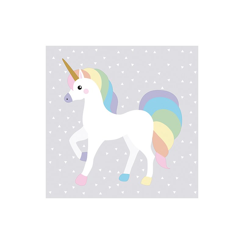 PAPSTAR serviettes Licorne, motif licorne, 33×33 cm, 20 pièces