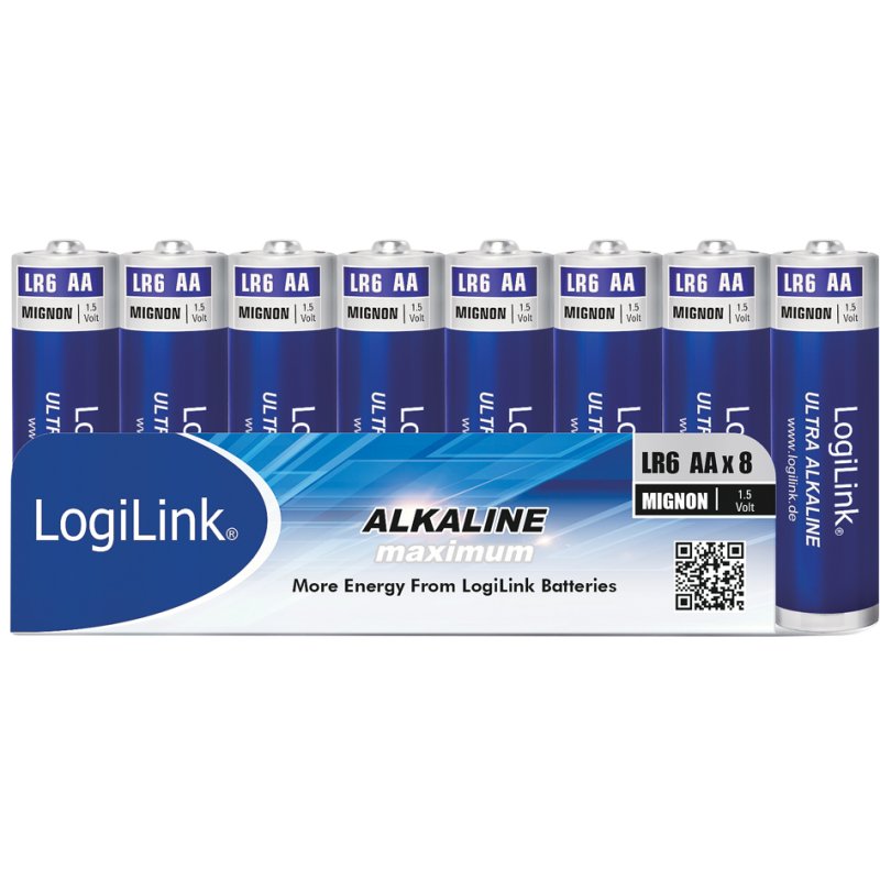 LogiLink AA batteries Ultra Power alkaline, 1.5V, 1,700 mAh, 8 pcs