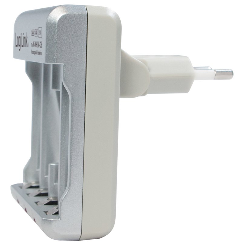 LogiLink chargeur de batterie, argent, AA/AAA/9V, 3 LEDs