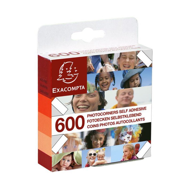 EXACOMPTA foto-hoekjes, transparant, zelfklevend, 600 stuks