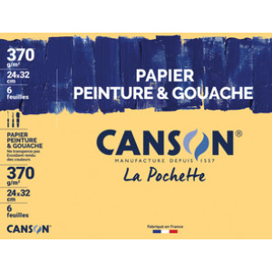 CANSON teken- en schilderpapier Gouache, 320×240 mm, wit, 6 vel