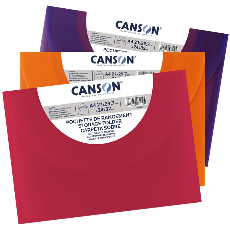 CANSON chemises à dessin, 370 × 470 mm, couleurs vives, 10 pièces