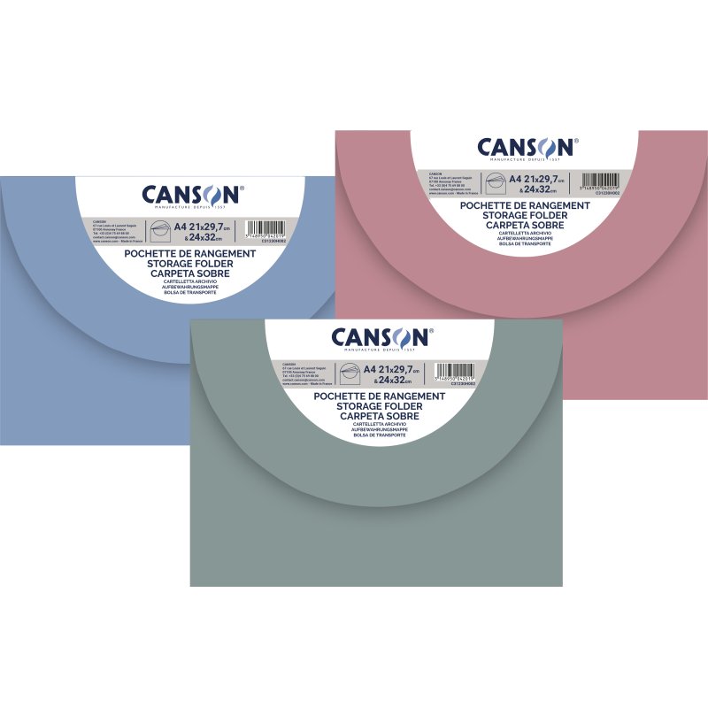 CANSON chemises à dessin, 370 × 470 mm, couleurs vives, 10 pièces