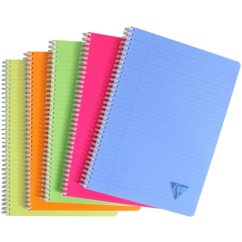 Clairefontaine spiraalschrift LINICOLOR Fresh A5, ligné, 90 feuilles, 5 pièces