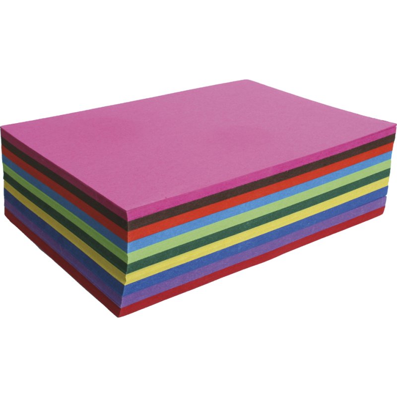 Clairefontaine carton de couleur A4, 10 couleurs assorties, 120 g/m², 250 feuilles