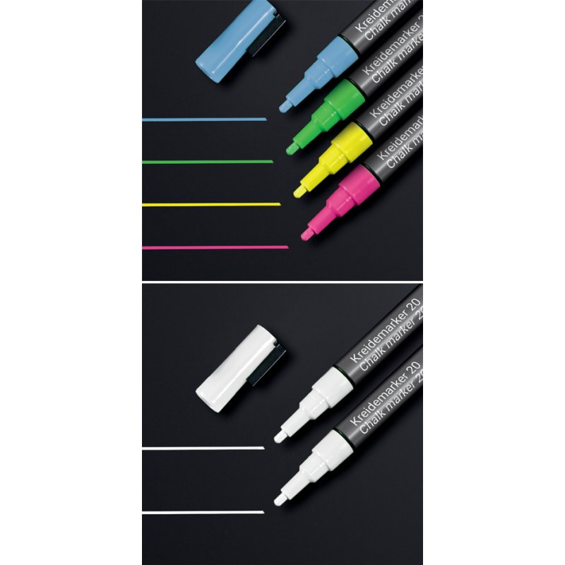 Sigel chalk marker, round tip, 2 pieces