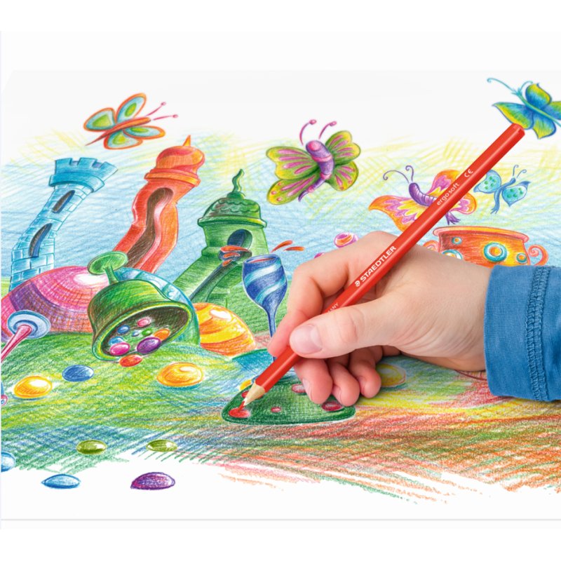 STAEDTLER crayons de couleur triangulaires ergosoft, 12+2 pièces, 3,0 mm