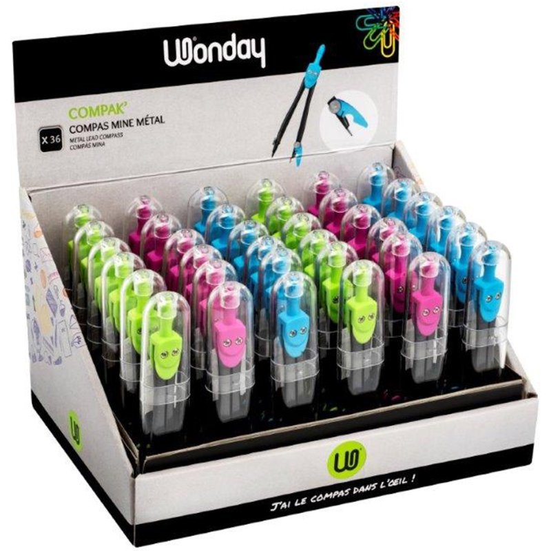 Wonday compas COMPAK, pieds métalliques, display 36 pièces