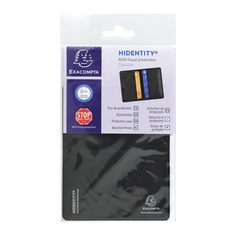 EXACOMPTA RFID beschermhoes Hidentity Duo, zwart, PVC, 95×125 mm