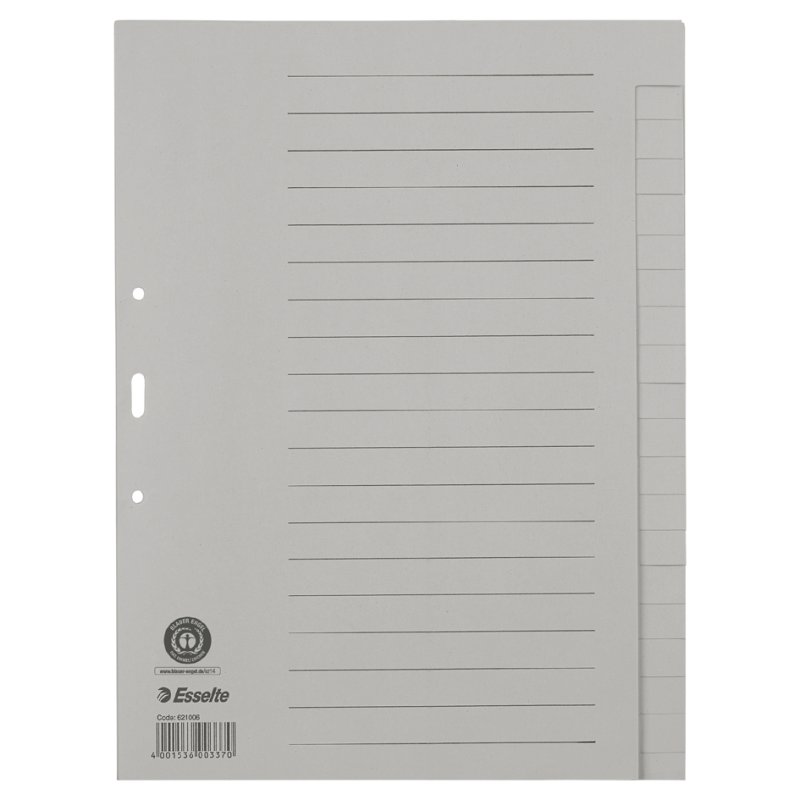 Esselte intercalaires A4, gris, 20 pièces