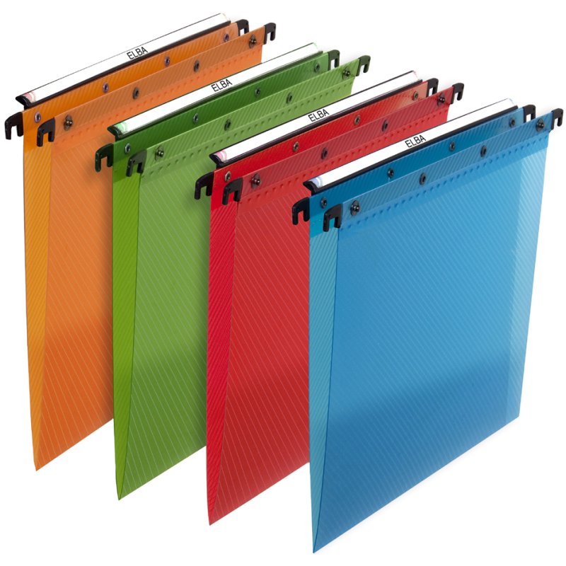 l'oblique ELBA hangmappen polypro Design, PP 0,5 mm, gekleurd gesorteerd, 10 stuks