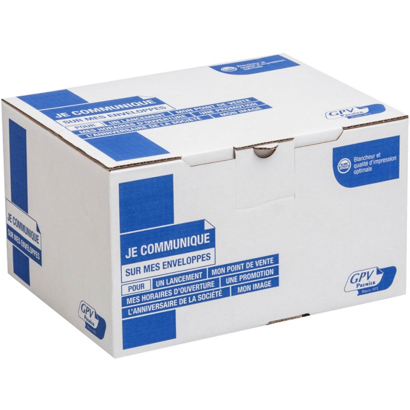 GPV enveloppes à fenêtre Premier, 110×220 mm, fenêtre droite, 500 pièces