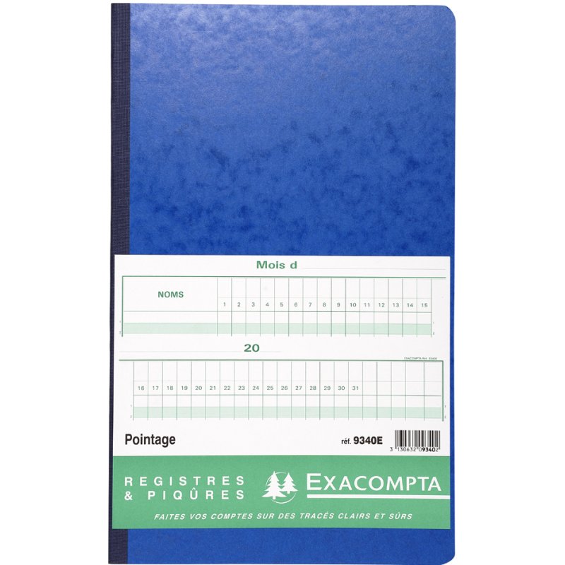 EXACOMPTA calendrier de bureau, 400 × 240 mm, format vertical, 80 pages