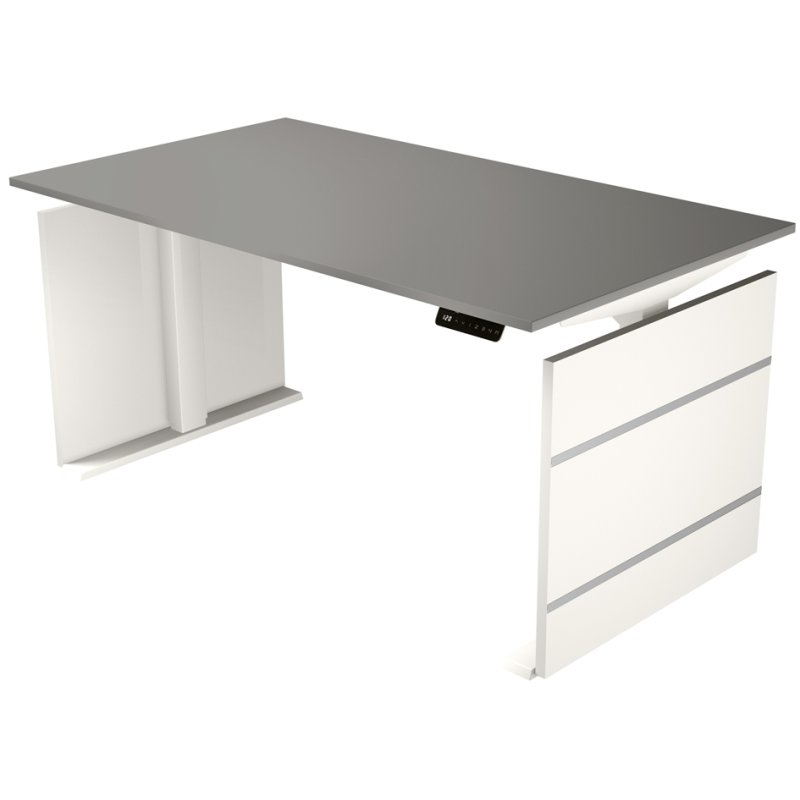 kerkmann bureau assis-debout Move 3, réglable électriquement, blanc, 180×80 cm