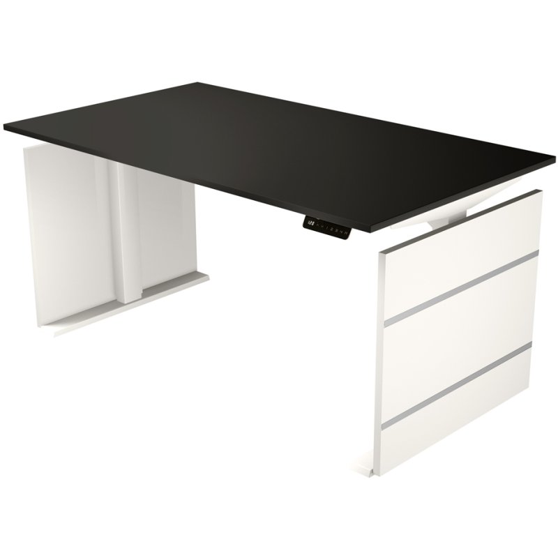 kerkmann bureau assis-debout Move 3, réglable électriquement, blanc, 180×80 cm